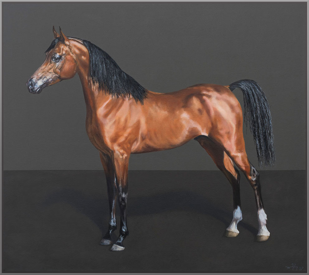 Öl-Bild von einem braunen Pferd