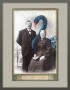 Photographie von älterem Paar mit gemaltem Schwarzer Schwan Vogel Portrait